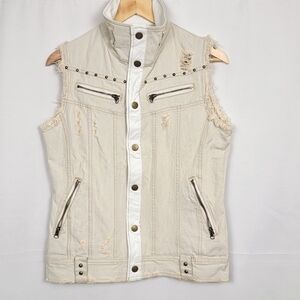 Denim Vest Distressed #1420